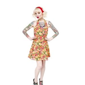 On Sale - Last Ones - Hawaiian Halter Cotton Sun Dress - Sourpuss - Sz S